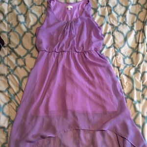 Purple Sheer High/Low Dress